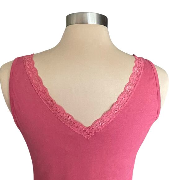 Monoreno Coral Lace Trimmed Tank Top Y2K Size Medium V-Neck Cami Fairy Romantic - Picture 7 of 9